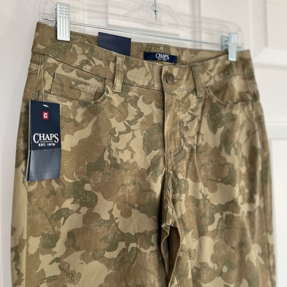 NWT Chaps Camo Print Mid-rise Slim Leg Super Stretch Skinny Pant 4 - Picture 7 of 16